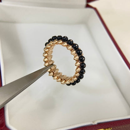 [Renovia Jewelry]BLACK BEAD STUD RING