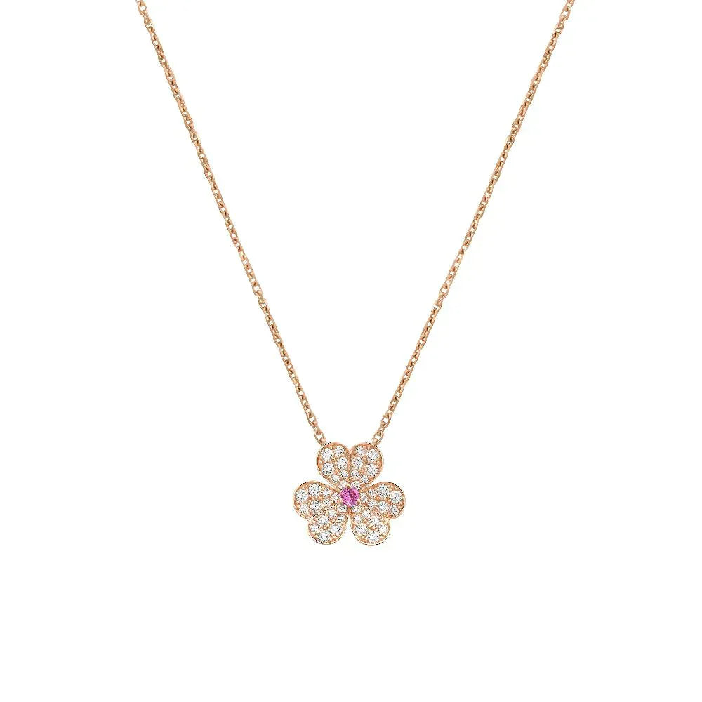 [Renovia Jewelry]FRIVOLE ROSE GOLD FLOWER DIAMOND NECKLACE