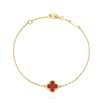 [Renovia Jewelry]CLOVER  CARNELIAN SINGLE FLOWER BRACELET
