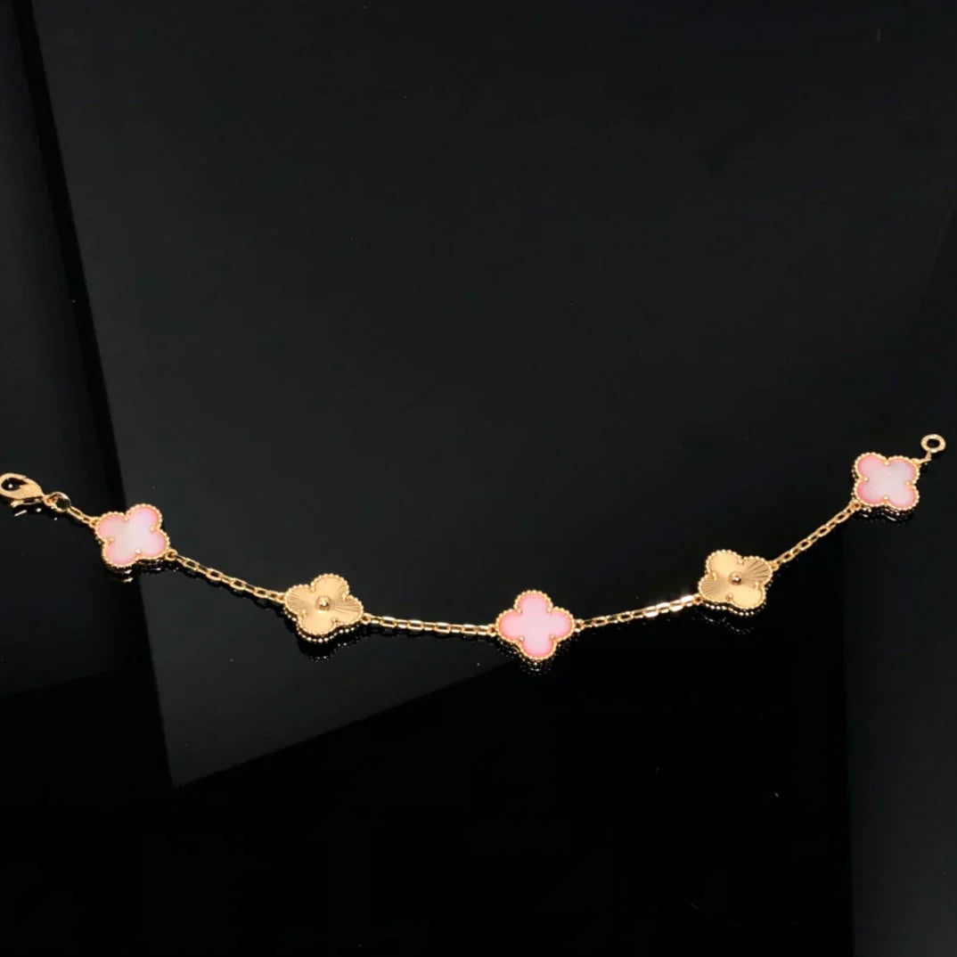 [Renovia Jewelry] CLOVER 5 MOTIFS  PINK MOP BRACELET COLLECTION